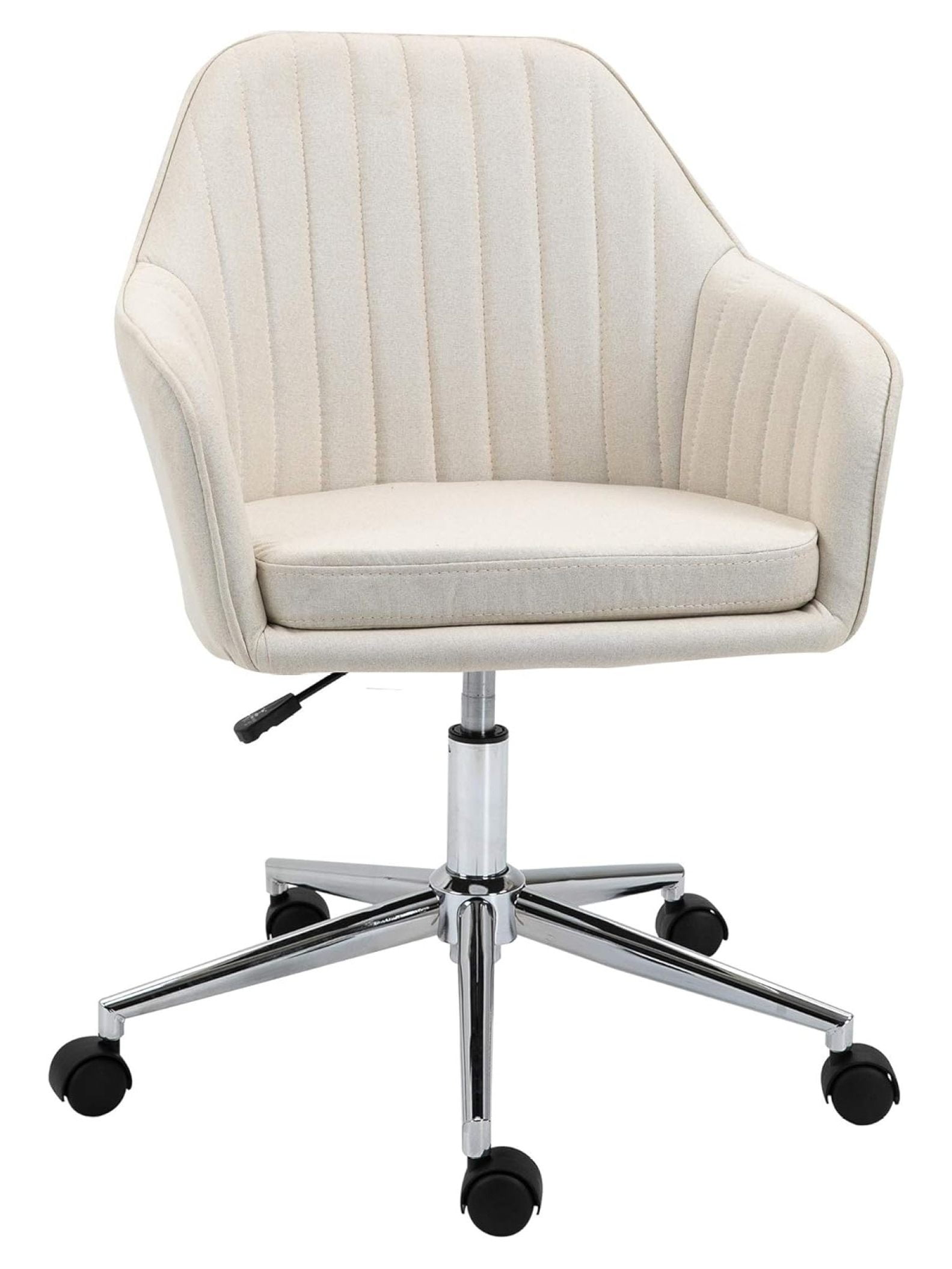 ZHI 22 Back Task Chair Fabric Home Office Chair Swivel Desk Chair with Tub Shape Design Lined Pattern Back for Living Room Bedroom Beige Walmart