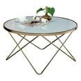 ZHI22 Coffee Table in Frosted Glass and Champagne
