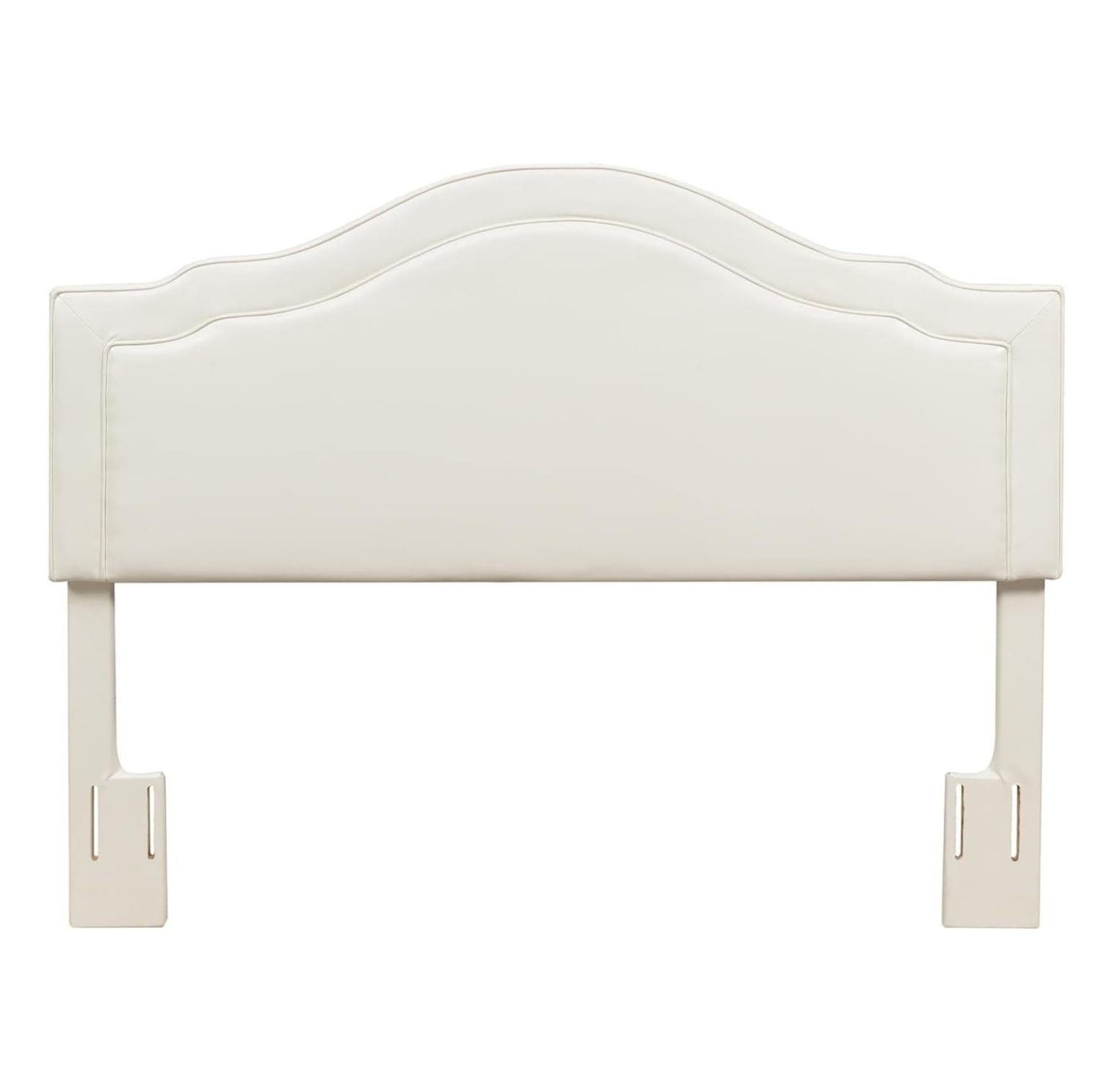 Cream Faux Leather Tufted Full/Queen Upholstered Headboard