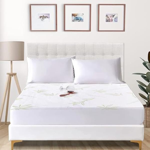 ZHI22 Premium Rayon from Bamboo Waterproof Mattress Protector Fitted