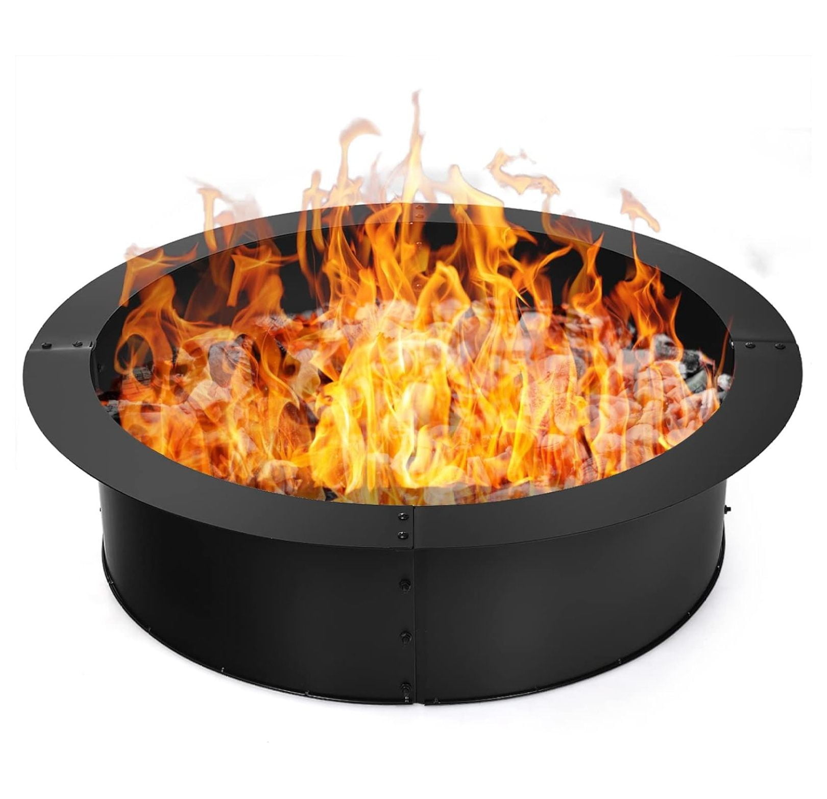 Black Heavy Duty Steel Smokeless Fire Pit Ring