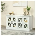 ZHI22 Rustic Kitchen Sideboard, Glass Door Buffet Coffee Bar