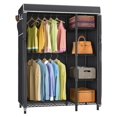 ZHI22 V7C Basic Garment Rack with Cover Portable Closets for Hanging
