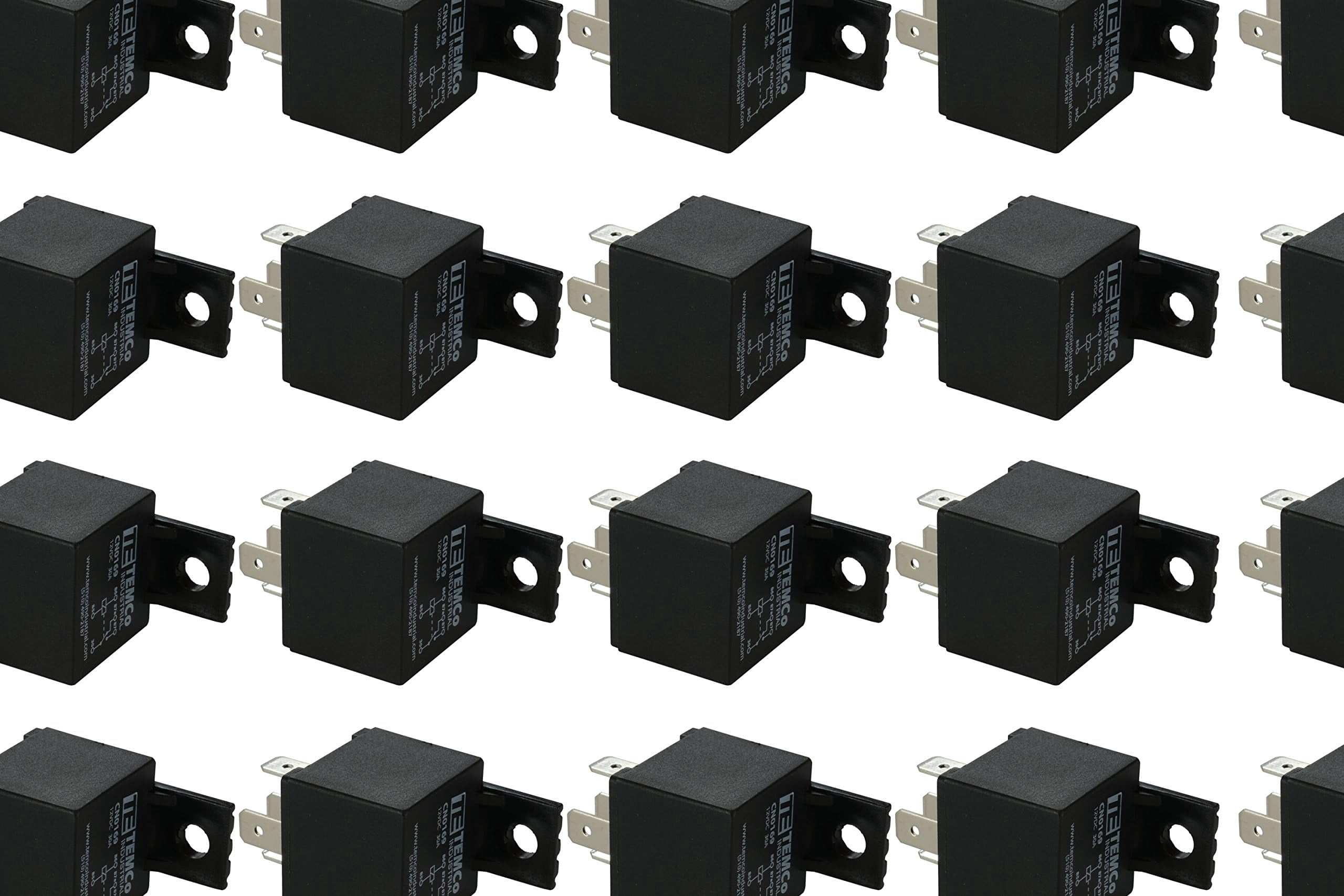 TEMCo Industrial 12V 30 Amp SPDT Bosch-Style Relay - 2-Pack With 2-Year Warranty