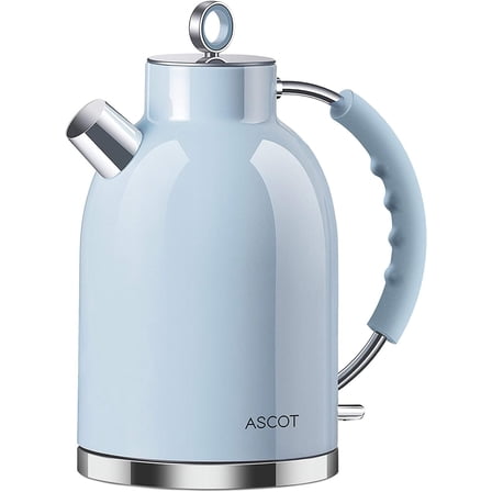 ZHIBO 1.5L Stainless Steel Electric Kettle, Fast Boil, BPA-Free, Cordless, Blue