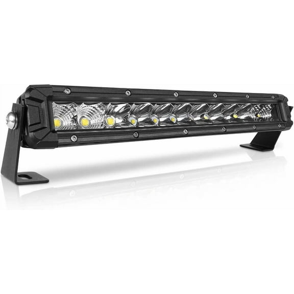ZHIBO 12 Inch Single Row LED Light Bar, 10000LM Flood Spot Combo, Off Road Driving Light for SUV ATV Truck