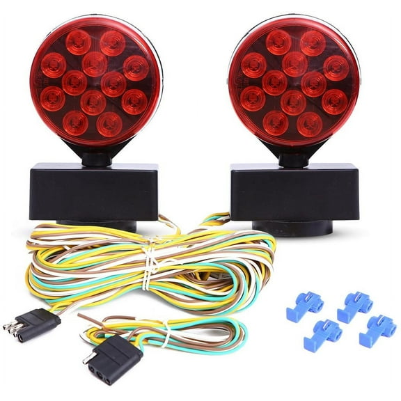 ZHIBO 12V LED Magnetic Towing Light Kit, 55 lb Magnetic Strength, for Boat Trailer RV Truck