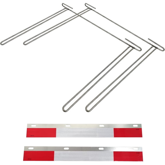 ZHIBO 24" Stainless Steel Mud Flap Anti Sail Bracket with Reflectors for Trucks, 2-Pack