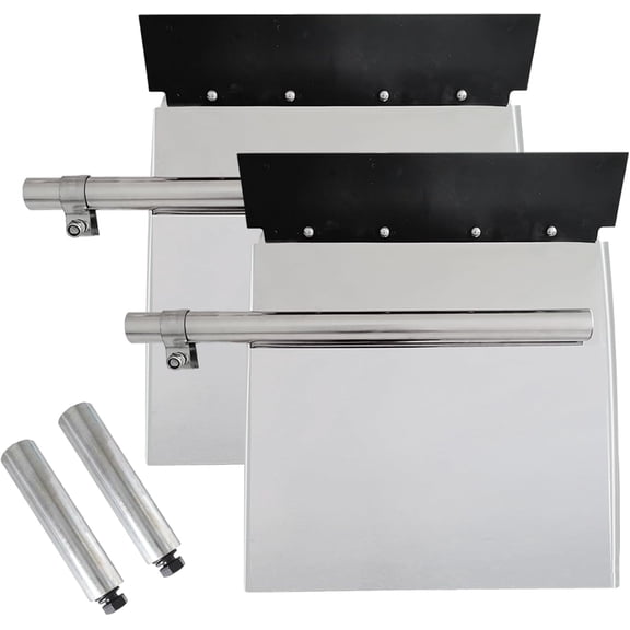 ZHIBO 24"x24" Stainless Steel Quarter Fender Set for Semi Truck, 2-PC with Brackets