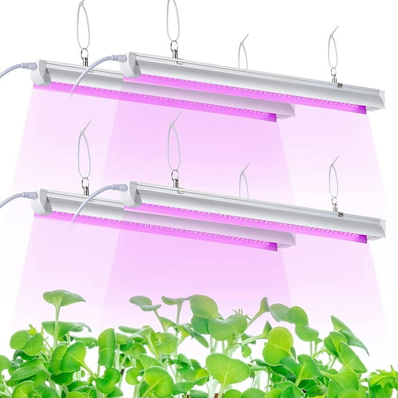 ZHIBO 2ft T8 Grow Light, 100W Full Spectrum LED Grow Light Strips, 4-Pack for Indoor Plants & Greenhouse