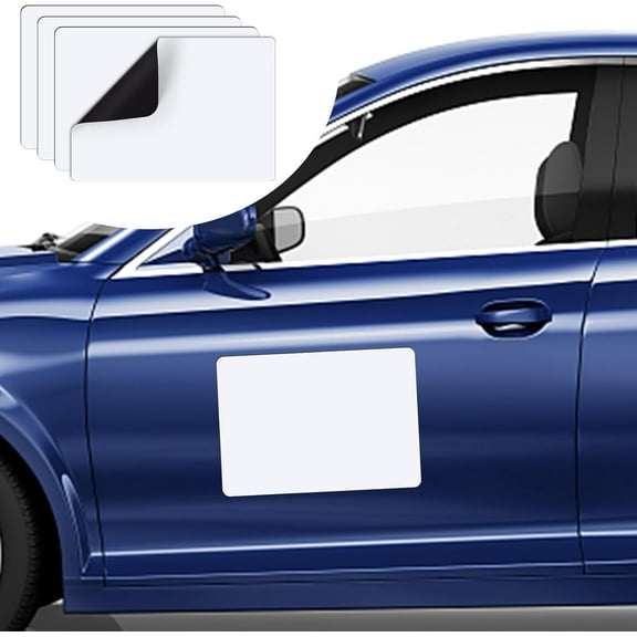 ZHIBO 4-Pack Blank Car Magnets 17x12 Inch Rounded Corners Prevent Scratches & Dents