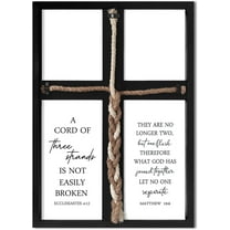 ZHIBO A Cord of Three Strands Wedding Decor 22x16 Inch - Unity Braid Christian Marriage (Black)