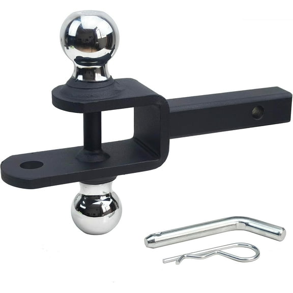 ZHIBO ATV/UTV Trailer Hitch with 1-1/4 inch Solid Shank, Dual Ball Mount