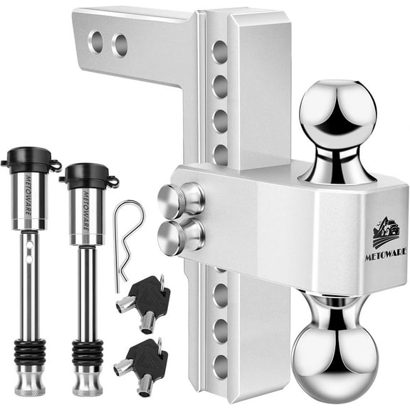 ZHIBO Adjustable Drop Hitch, Fits 2" Receiver, 8" Drop/Rise, 14,000 lbs GTW