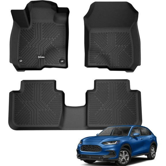 ZHIBO All-Weather Floor Mats for Honda HR-V 2023-2026 (Includes Hybrid) - TPE Front & Rear Liners, Odorless, Anti-Slip