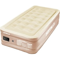 ZHIBO Comfort Series Twin Air Mattress with Built-in Electric Pump, 18" Tall, Tan