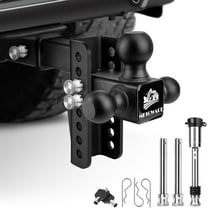 ZHIBO Drop Hitch, Fits 2" Receiver, 6" Drop, Tri-Ball, 12,500 lbs