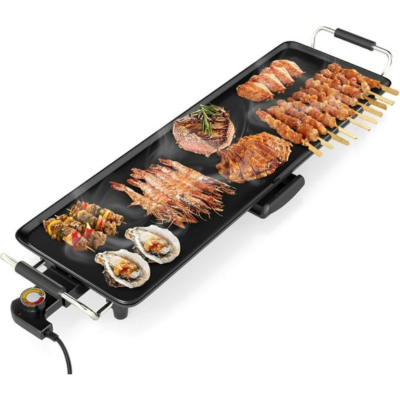 ZHIBO Extra Large Nonstick Electric Griddle, Teppanyaki Grill, 4 Temp Controls, 27" for Indoor/Outdoor