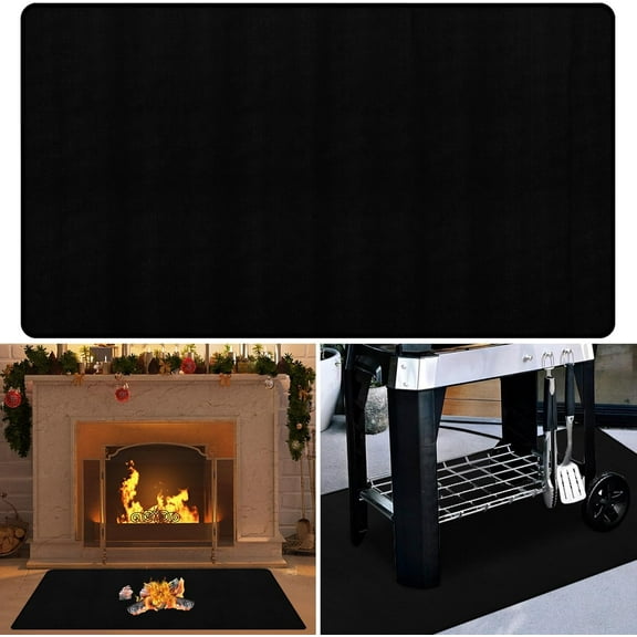 ZHIBO Fireproof Hearth Mat, 26x46 Inch, Rectangle Fire Pit Mat, Under Grill Mat