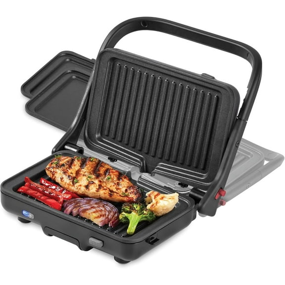 ZHIBO Flex Press Grill System, Grill + Griddle, Removable Forged Iron Plates