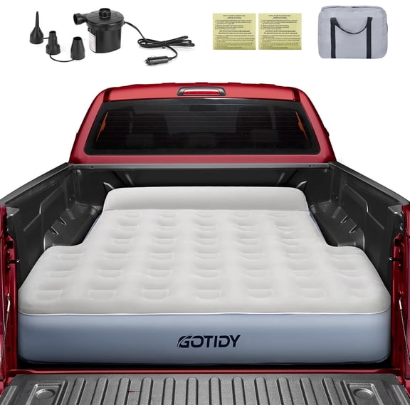 ZHIBO Short Truck Bed Mattress for 5-5.5ft, Wired Pump, Includes Carry Bag & Integrated Pillow
