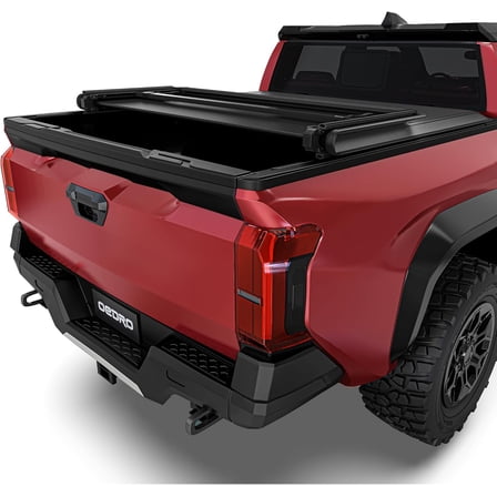 ZHIBO Soft Tri-Fold Tonneau Cover for 2024-2025 Toyota Tacoma 5ft Bed w/ Track Rail (Excl. Trail)