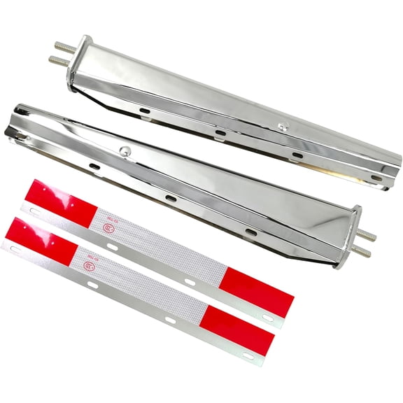 ZHIBO Stainless Steel Mud Flap Hangers, 1-1/8" Bolt, 30" Length, with Reflective Tapes, 2-PC