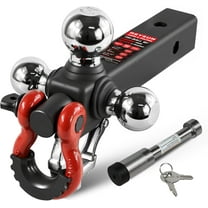 ZHIBO Tri-Ball Mount with Swivel Shackle & Hook, Three Ball Sizes, Fits 2" Receiver
