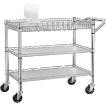 ZHIBO Utility Cart, 990LBS Capacity, 3-Tier, Silver