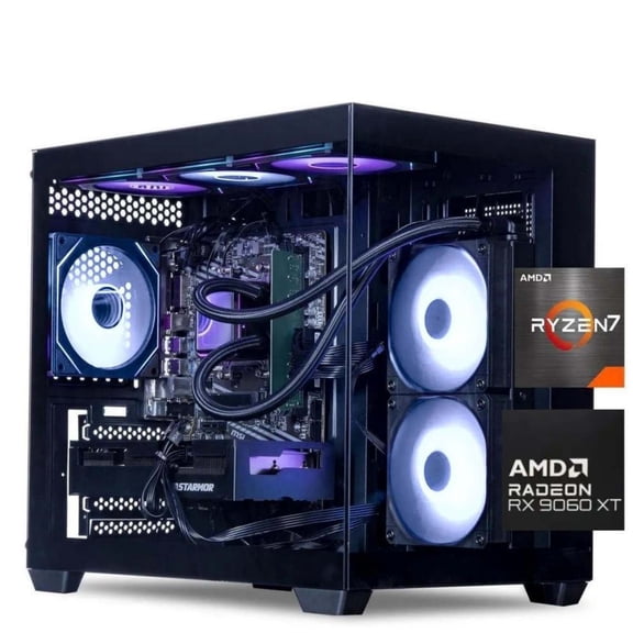 ZHICGCP Gaming Desktop PC, AMD Ryzen 7 5700X, Radeon RX 9060 XT , 16GB , 1TB SSD, Windows 11 Home