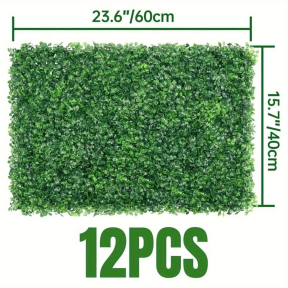 ZHICHUN 12PCS 24x16 Inch Artificial Hedge Panels Realistic Greenery Privacy Screen for Outdoor Fence Garden Wall Patio Indoor Backdrop Decor