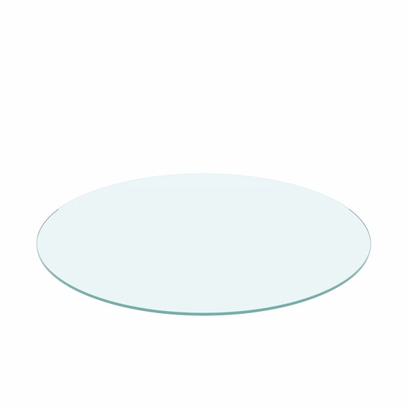 ZHICHUN 20 Inch Round Clear Tempered Glass Table Top 1/4" Inch Thick Flat Polished Edge