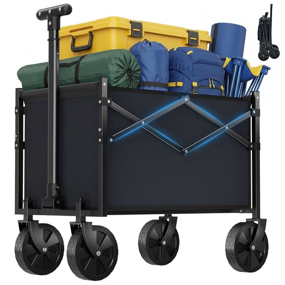 ZHICHUN 220Lbs Foldable Trolley Portable Mini Cart with Adjustable Handle and Universal Wheels