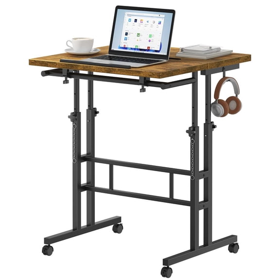ZHICHUN 24Inch Split Top Standing Desk Height Adjustable Sit-Stand Workstation with Rolling Wheels