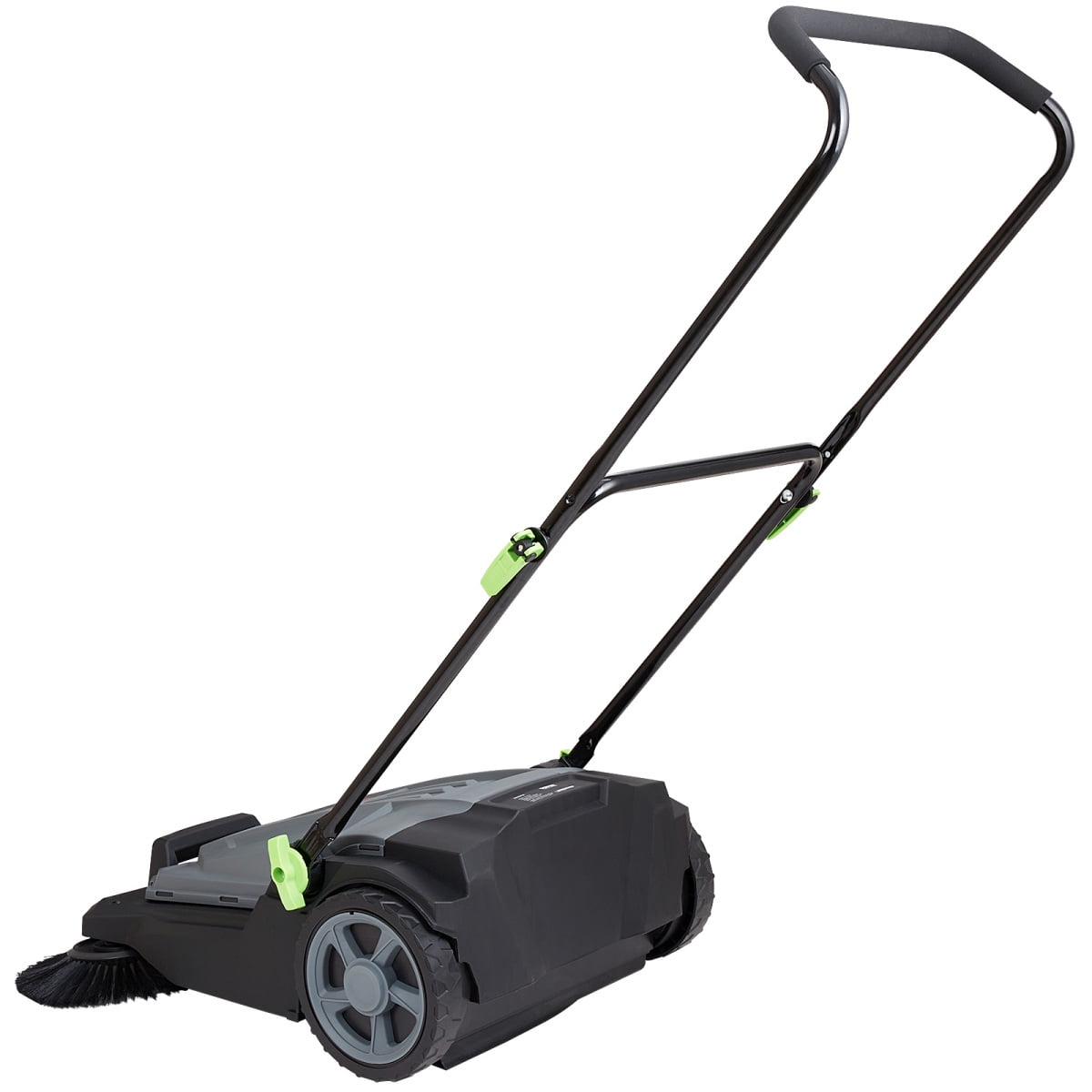 ZHICHUN  25.6 Inch Walk Behind Hand Push Floor Sweeper Manual Non Electric 5 Gallon Waste Container Adjustable Folding Handle For Walkway Yard Garage Patio
