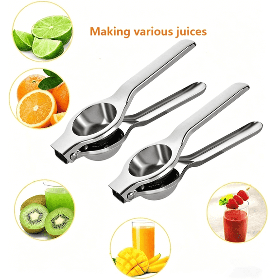ZHICHUN 2Pcs Kitchen Tool Lemon Orange Lime Crusher Squeezer Stainless Steel Manual Juicer