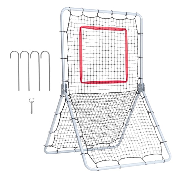 ZHICHUN 3.5 x 6 ft Baseball Softball Rebounder Net with 5 Adjustable Angles Heavy-Duty Steel Frame High-Density PE Rebound Net for Indoor Outdoor Practice