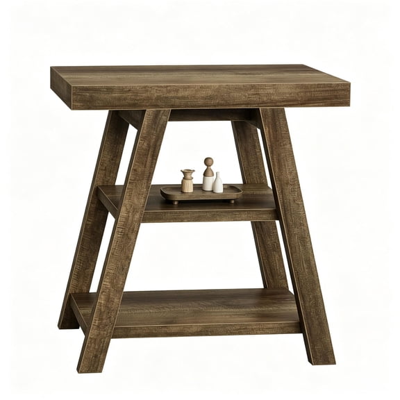 ZHICHUN 3 Tier Wood End Table Sofa Side Table with Storage Shelf Decorative Wooden Table for Living Room