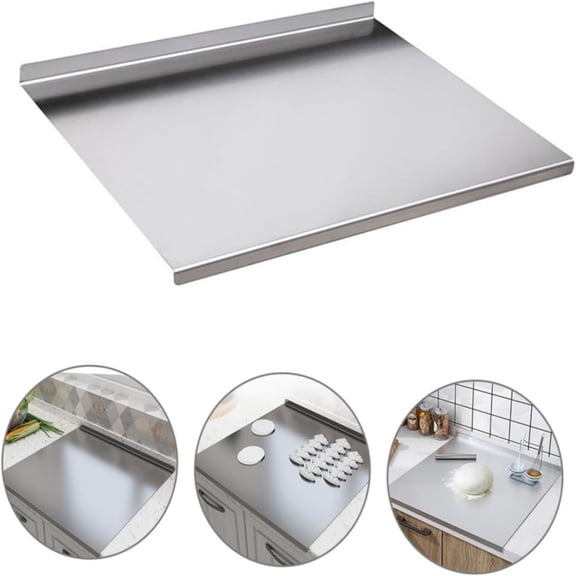 ZHICHUN 304 Stainless Steel Double Edge Z Shaped Cutting Board Extra Large Kitchen Pastry Protection Cutting Pad