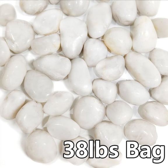 ZHICHUN 38LBS Large White River Rocks 2-3 Inch Natural Polished Pebbles for Landscaping Garden Decor Aquariums Pathways Planters