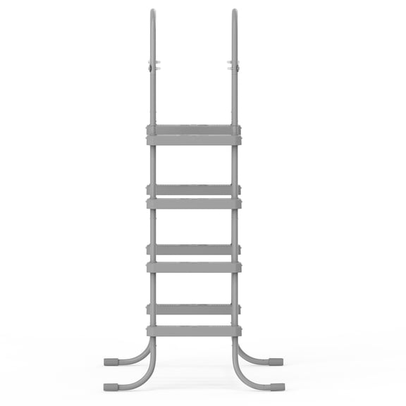 ZHICHUN 4-Step 52in Iron Pool Ladder All Gray Frame & Non-Slip Steps Weather Rust Resistant Pool Entry Ladder for Above Ground Inground Pool Adults Kids