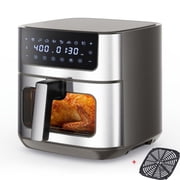 ZHICHUN 6.34QT Ceramic Coating Air Fryer Digital 90 F-450 F Multi-Function Cooker with Window