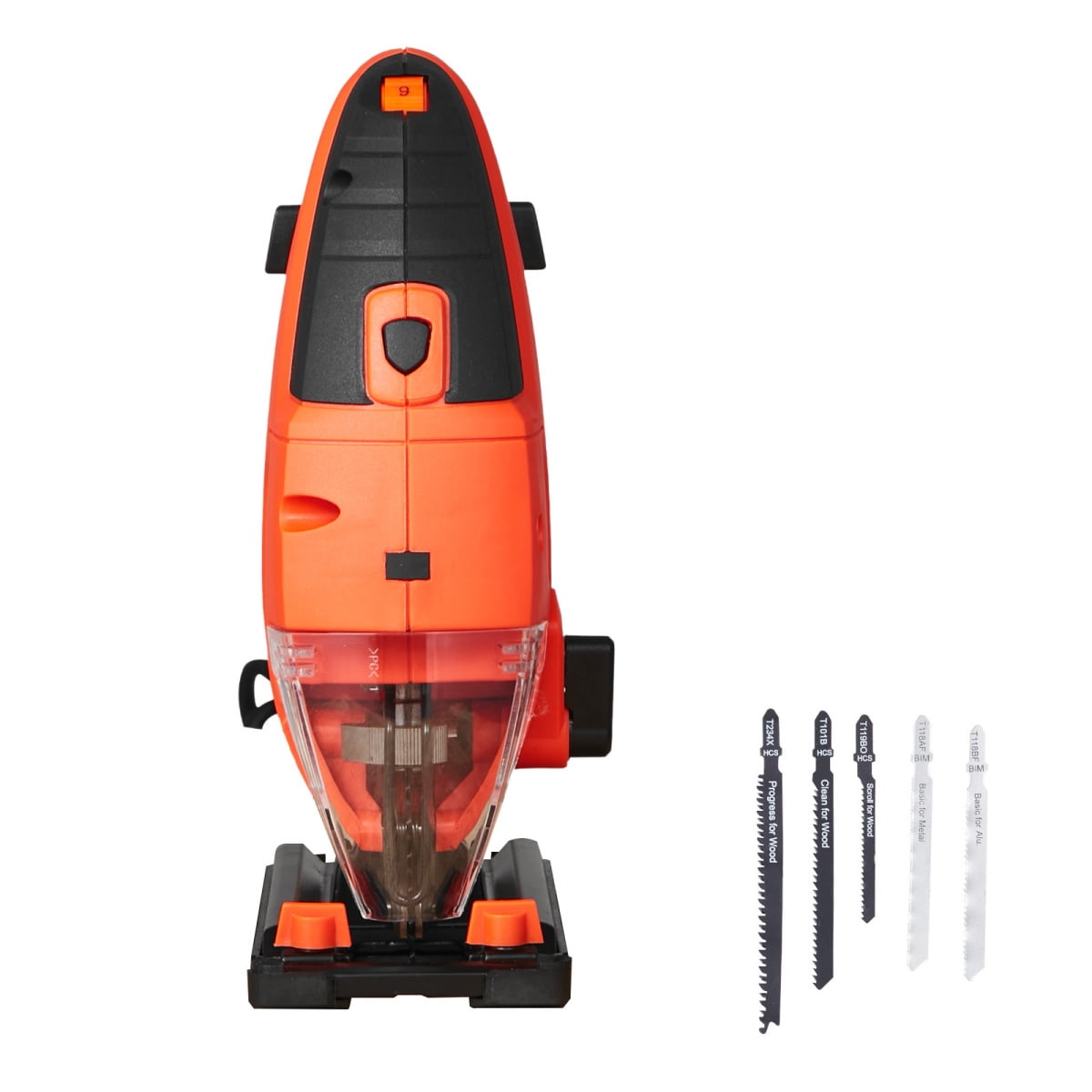 ZHICHUN 6.5 Amp Electric Jig Saw 3000 SPM with 6 Blades LED Light 6 Variable Speed 0-45 ° Bevel Cut & 4 Orbital Settings for Wood Metal Cutting