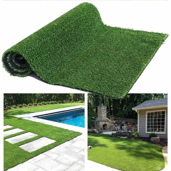 ZHICHUN 6ft x 10ft Premium Artificial Turf Mat 0.6in Grass Height with Drainage Holes Rubber Backing Fake Grass for Indoor Outdoor Pet Garden Patio