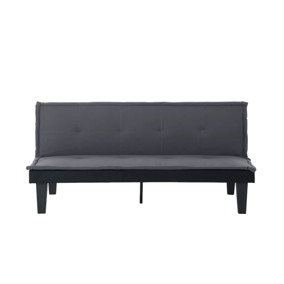 ZHICHUN Convertible Futon Sofa Bed 5 Adjustable Positions Faux Suede 2 in 1 Foldable Couch Twin Size Metal Frame Sofa Bed Dark Gray for Small Space Living Room Bedroom