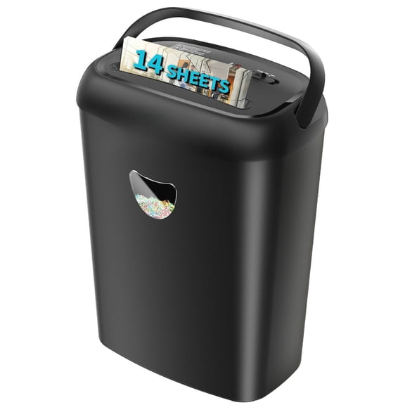 ZHICHUN Cross Cut Paper Shredder High Performance 14 Sheet Capacity 6.6 Gallon Basket P-4 Security Jam Proof Heavy Duty Shredder for Home and Office