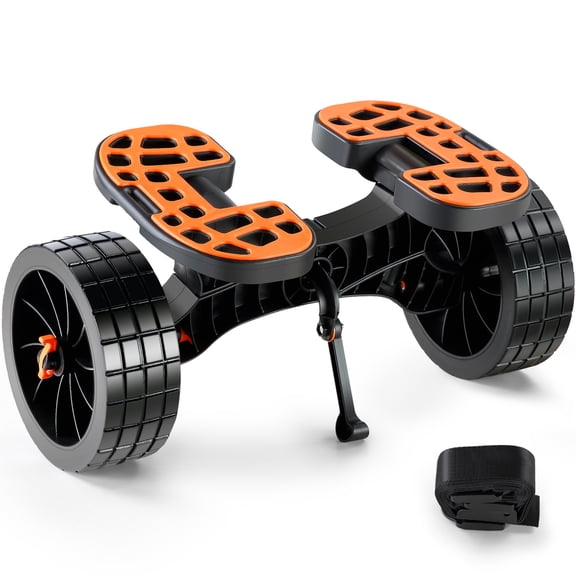 ZHICHUN Heavy Duty Kayak Cart 320lbs Load Capacity Detachable Canoe Trolley with 10 Inch Solid All-Terrain Tires Adjustable Brackets and Non-Slip Support Foot for Kayak Canoe Paddleboard Jon Boat