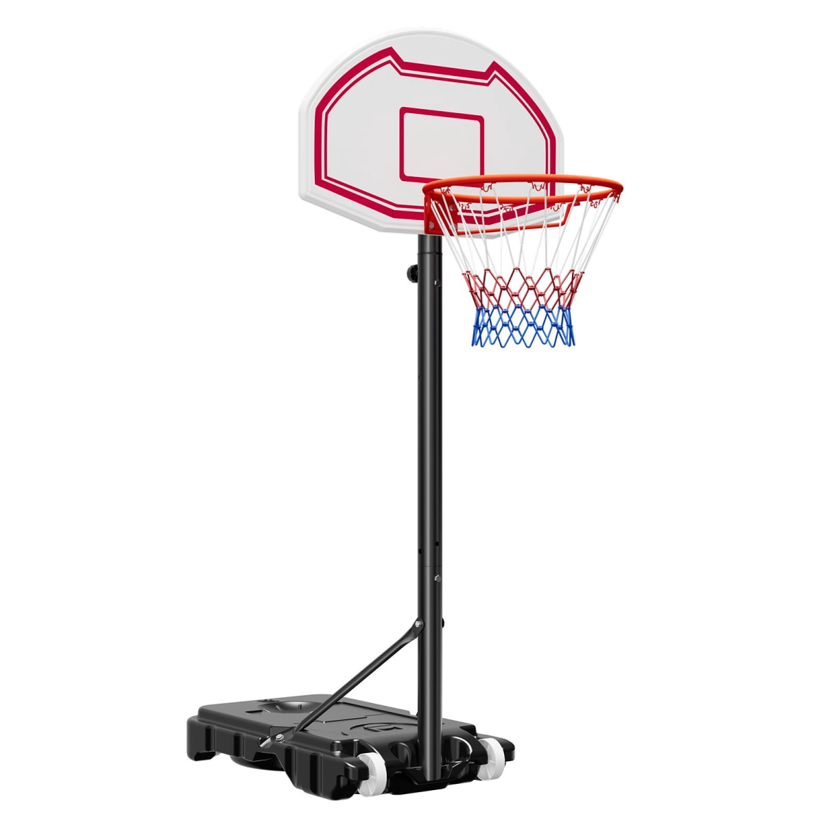 ZHICHUN Kids Portable Basketball Hoop 5.2-6.9ft Height Adjustable Rolling Wheels for Patio & Poolside