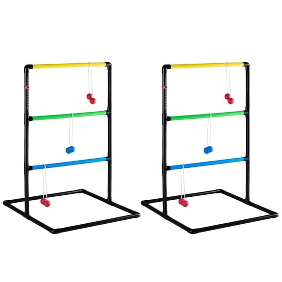 ZHICHUN Ladder Ball Golf Throwing Game Set Complete Outdoor Ladder Toss Game with 6 Balls Dual-Sided Scoreboard