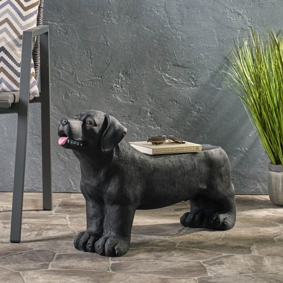 ZHICHUN Matte Black DOG BENCH Outdoor Patio Bench No Assembly Required